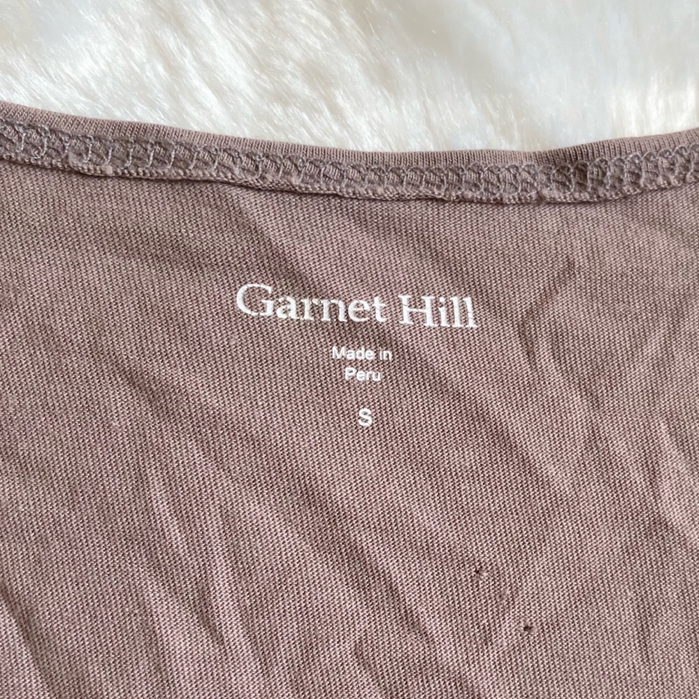 GARNET Hill Ruffle Front Pima Cotton Top - Picture 4 of 5